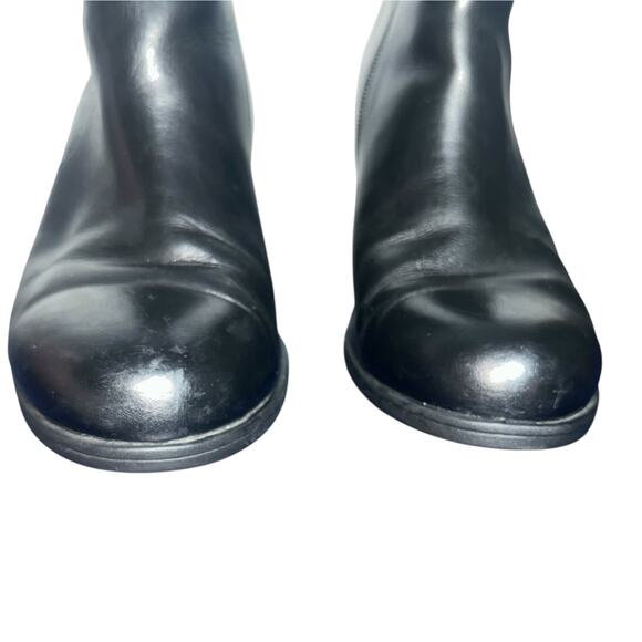 Born alter Black Leather Block Heel Ankle Boots Size 8.5 minimalist comfort - Picture 2 of 11